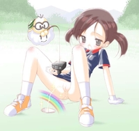 e hentai nintendo blush brown hair lakitu loli mario golf nintendo panties open mouth peeing plum rainbow uncensored